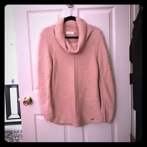 CALVIN KLEIN Cowl Neck Sweater In “Blush”